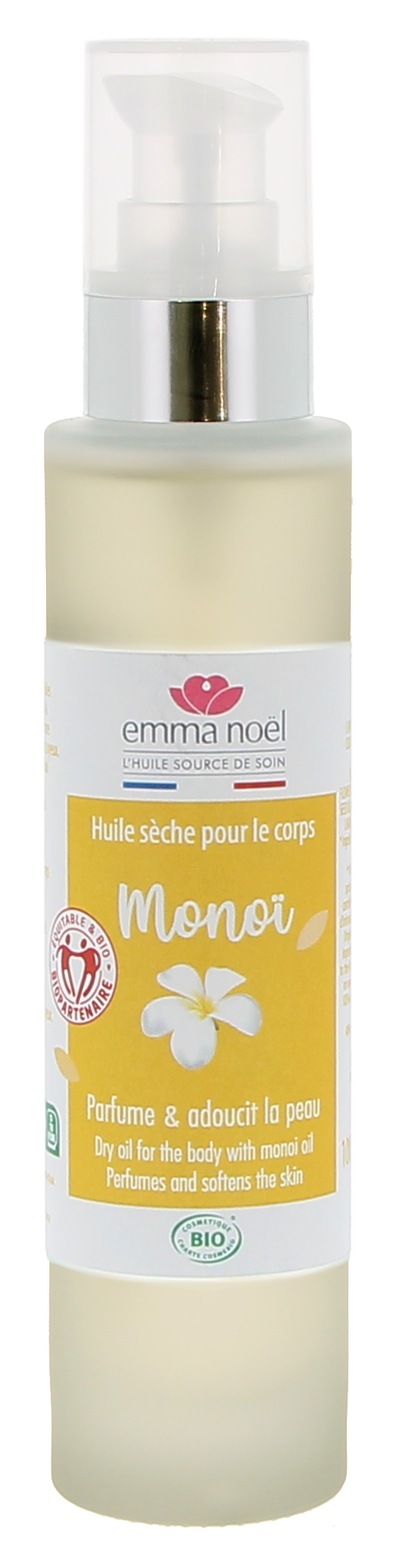 Emma Noël -- Huile sèche pour le corps senteur monoi bio - 100 mL